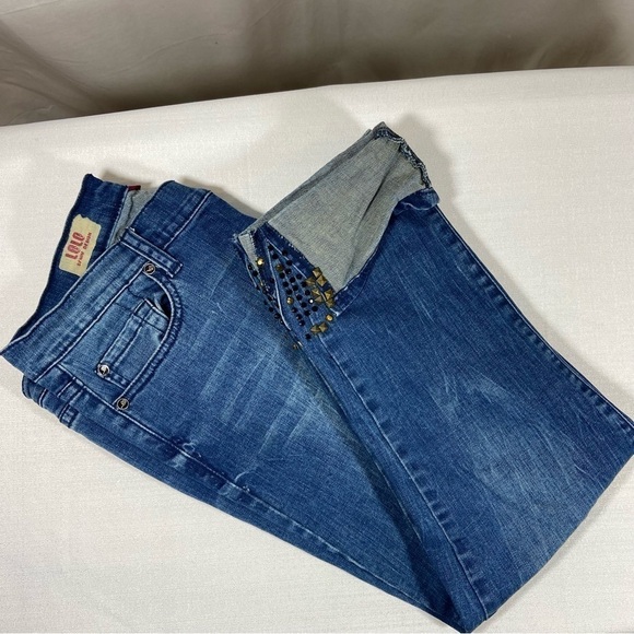 Lolo Denim Design Classic Skinny Crop with Embellished Cuff Junior Size 11 - Picture 11 of 13